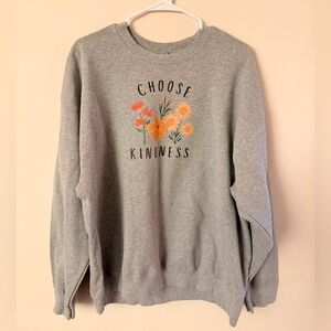‘Choose Kindness' Floral Gray Sweater